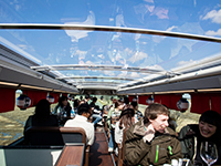 Enjoy the scenery on an open-air bus