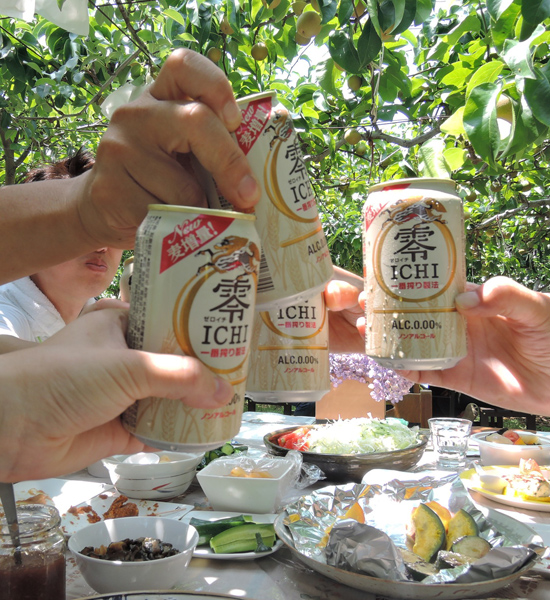 阿部農縁の畑でピクニック 乾杯プラン